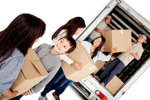 Man and van removals support in Hackney street with loading and transport