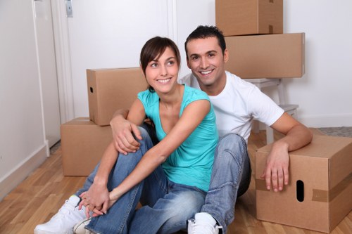 Planning furniture removals in Hackney with boxes and measurements