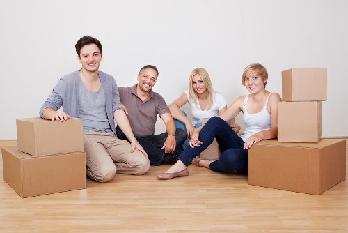 Packed student belongings ready for transport